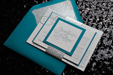 Blue Green Wedding Invitations