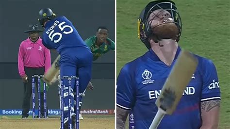 [watch] Ben Stokes Tosses His Bat In Disbelief After Being Dismissed During Eng Vs Sa 2023 World