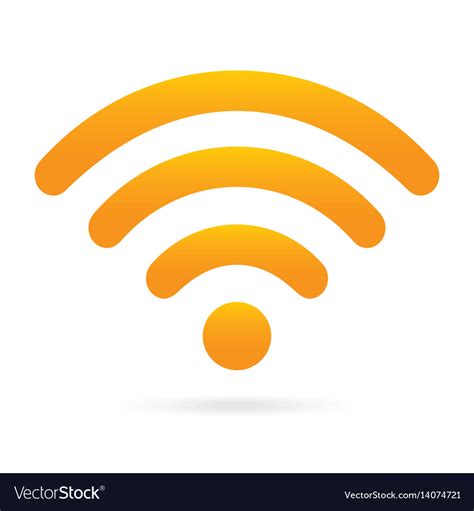 Orange Wifi Icon Wireless Symbol On Isolated Vector Image