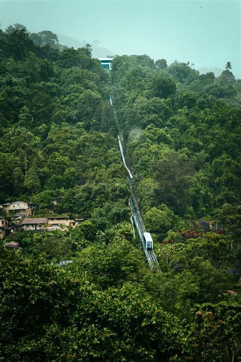 View Of Penang Hill S Funicular Railway And Tram From Afar Editorial Photo Image Of Modern