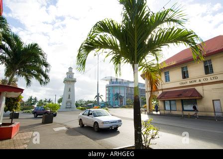 SAMOA Capital city urban town APIA bus station town clock clocktower Stock Photo, Royalty Free ...