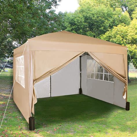Amazon.de: Pop-Up-Pavillon 3x3m Falt Pavillon mit Seiten 2 Windstäben ...