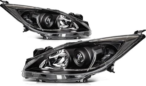 Eccpp Headlight Assembly Black Housing Clear Reflector Clear Lens For