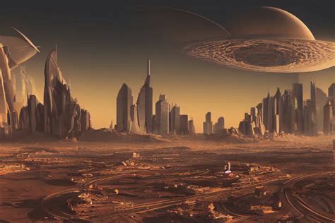 Cityscape Of A City On Mars Futuristic Stable Diffusion