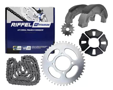 Kit Relação Ybr 125 Factor Riffel Titanium Reforçado Aço1045 Frete grátis