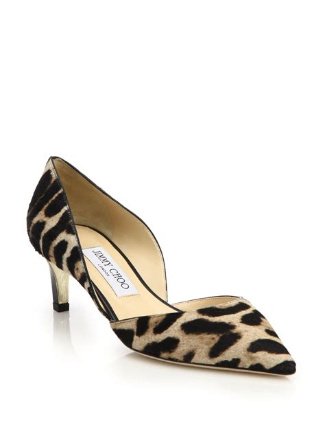 Lyst Jimmy Choo Darylin Leopard Print Calf Hair D Orsay Pumps In Natural