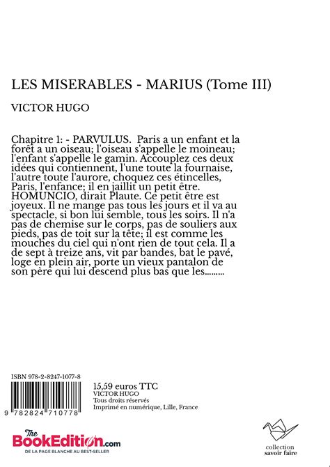 LES MISERABLES - MARIUS (Tome III) - MEUX