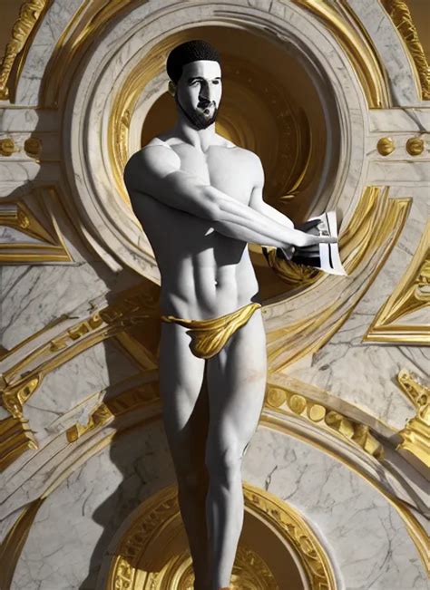 A Statue Made Of White Marble With Gold Veins Of Klay Stable Diffusion