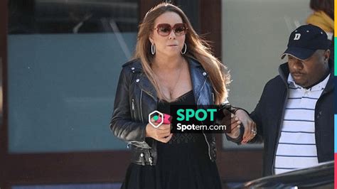 Motorcycle Cafe Racer Leather Jacket Of Mariah Carey In Mariah Carey