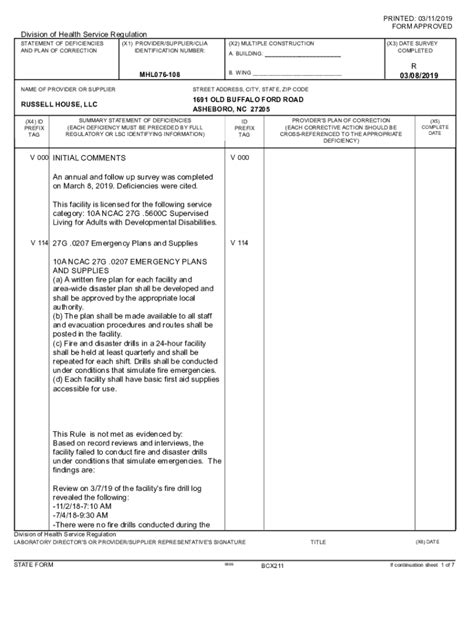 Fillable Online Info Ncdhhs Gov Dhsr Mhlcsnc Dhsr Mhlcs Licensed