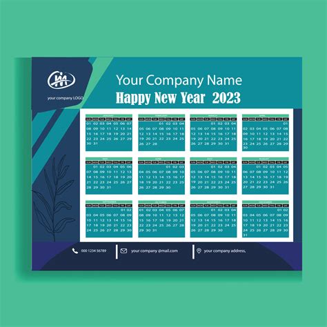 Calendar 2023 Template Vector Simple Minimal Design Planner 2023 Year