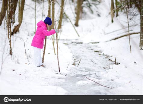 Little girl in winter park Stock Photo by ©MNStudio 165542260