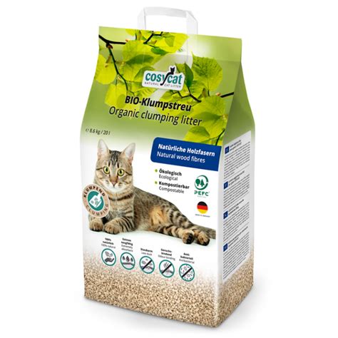 Clumping cat litter from pure plant fibres. Stable clumps.