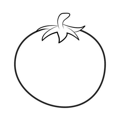tomato outline coloring book template