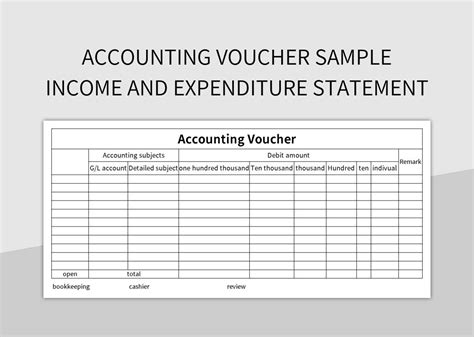 Accounting Voucher Sample Income And Expenditure Statement Excel