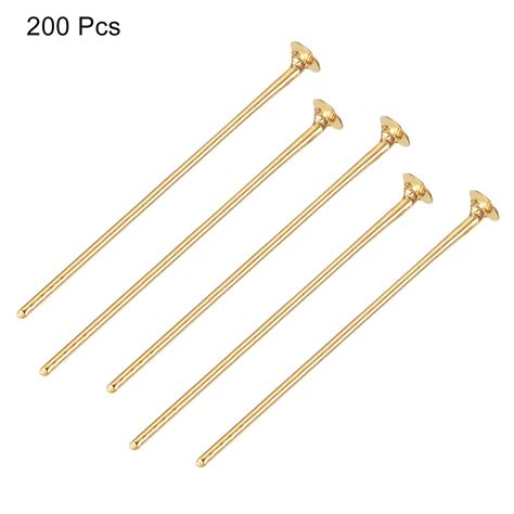 200pcs Flat Head Pins For Jewelry Making 70mm Brass 20 Gauge Rose Gold