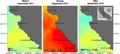 Maps of thermal anomalies in Central California in response to the ...