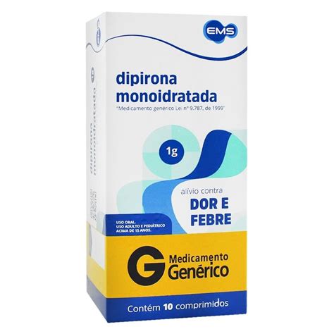 Para Que Serve O Remédio Dipirona Monoidratada - Dipirona Monoidratada 1g 10 Comprimidos EMS Genérico - Coop Drogaria
