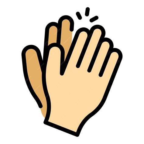 Vector de contorno de icono de sonido de palmada gente aplausos color