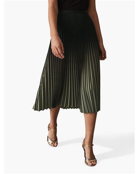 Reiss Marlie Ombre Pleated Midi Skirt In Black Lyst UK