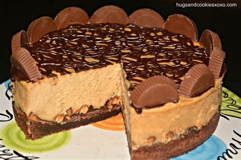 Reeses Peanut Butter Cup Cheesecake On A Brownie Crust