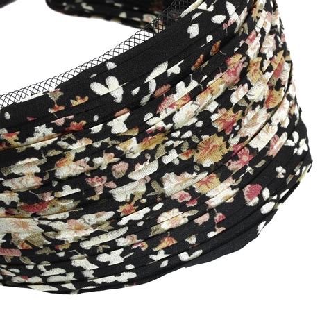 Lady Retro Wide Pleated Headband Alice Hair Band Printed Wedding Party