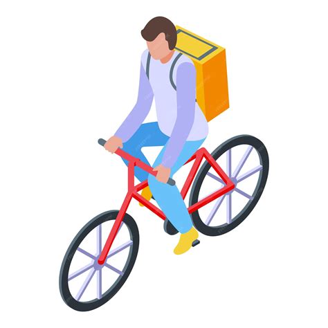 Premium Vector Delivery Man Riding Bicycle Delivering Food Order