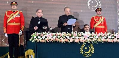 President Arif Alvi Administers Oath To Pm Shehbaz Sharif