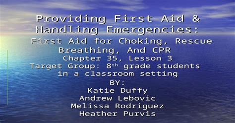 Ppt Providing First Aid And Handling Emergencies First Aid For Choking