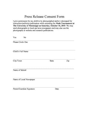 Fillable Online Outreach Olemiss Press Release Form Fax Email Print