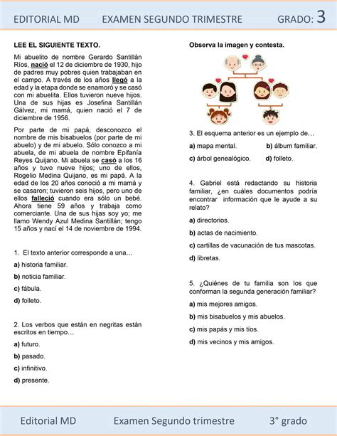 Examen Trimestral Tercer Grado De Primaria Para Descargar Reverasite