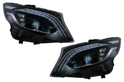 Phares Full Led Pour Mercedes Classe V Vito W Noir