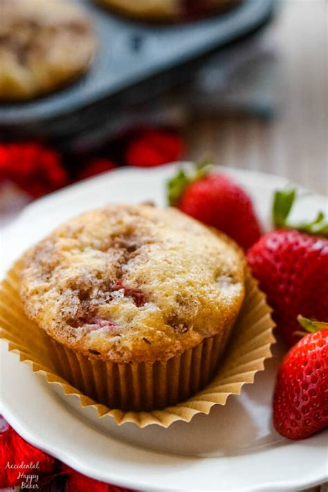 Strawberry Rhubarb Muffins - Accidental Happy Baker