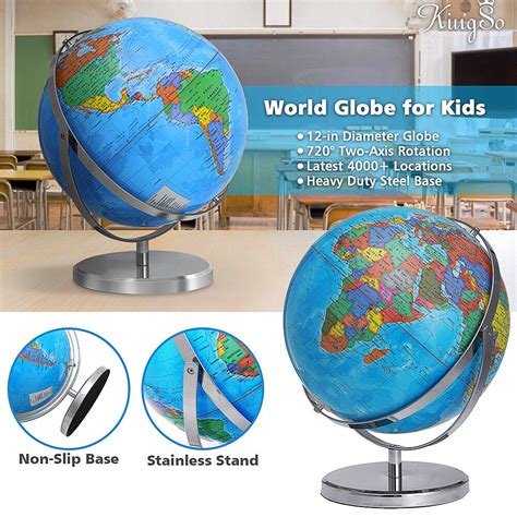 Bshapplus 13 World Globe For Kids Rotating Globes Of The World With