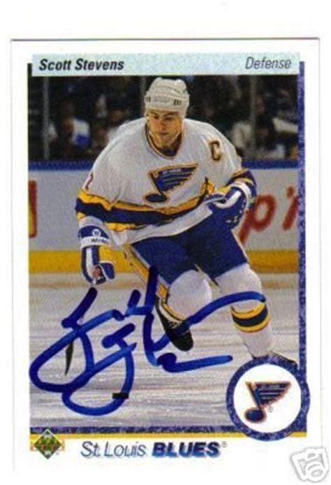 ~Scott Stevens NHL Autographed Hockey Card HOF Blues~