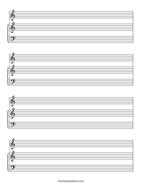 Blank Sheet Music Free Printable Staff Paper Diy Projects