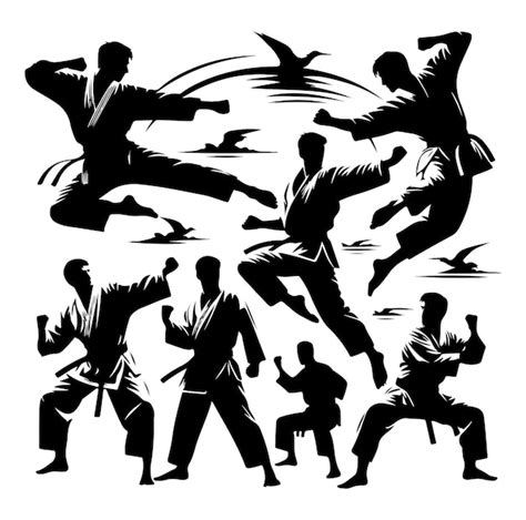 Premium Vector Vector Martial Art Or Karate Silhouettes Vector Illustration