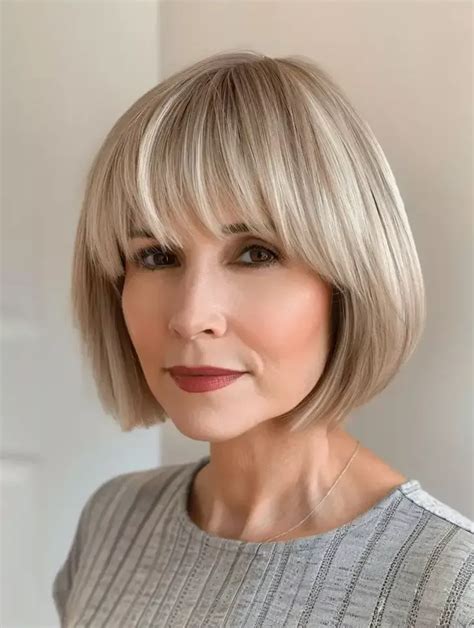 41 Easy And Stylish Short Bobs With Bangs For Women Over 60 Artofit