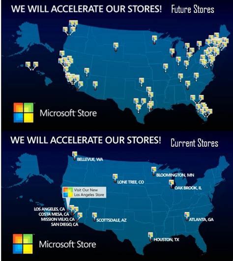 Microsoft Unveils Location Of 75 New Retail Stores On A Map Neowin