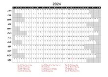 Printable 2024 New Zealand Calendar Templates with Holidays