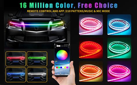 Exterior Car Led Hood Light Strip Rgb Multicolor Dynamic Scan Start Up