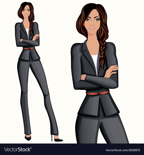 Business Style Attractive Confident Woman Vector Image