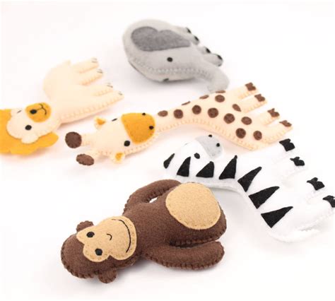 Jungle Animal Sewing Patterns, Zoo Animal Hand Sewing, Safari Animal Felt, Giraffe Elephant ...