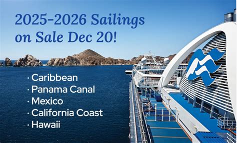 Princess Cruises 2025-2026 Americas On Sale Beginning December 20th: Wave Sale is on! - DWC