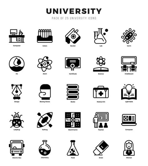 Premium Vector Collection Of University Lineal Filled Icons Pack