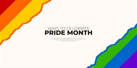 Premium Vector Vector Pride Month Horizontal Banner Template With