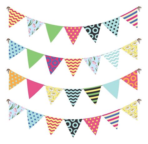 Premium Vector Colorful Bunting Flag