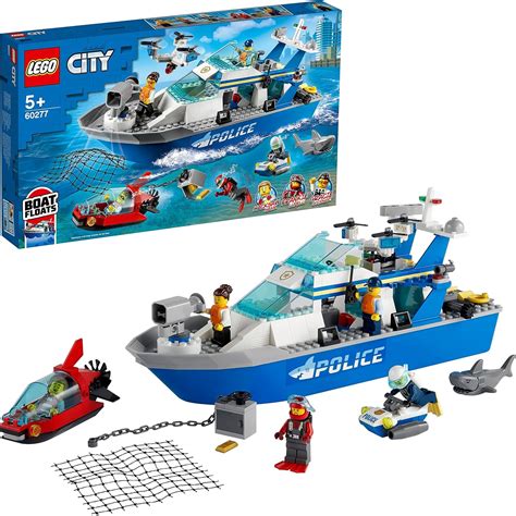 LEGO City Police Police Patrol Boat 60277 Amazon Es Juguetes Y