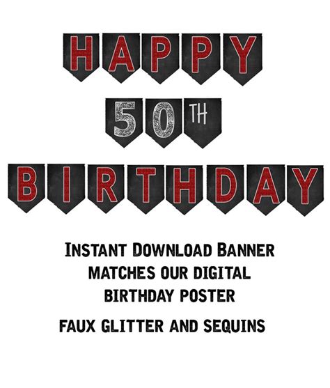 50th Birthday Banner, 50th Birthday Party Decorations, 50th Birthday ...