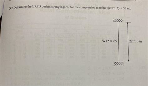 Solved Q 2 Determine The LRFD Design Strength CPn For The Chegg